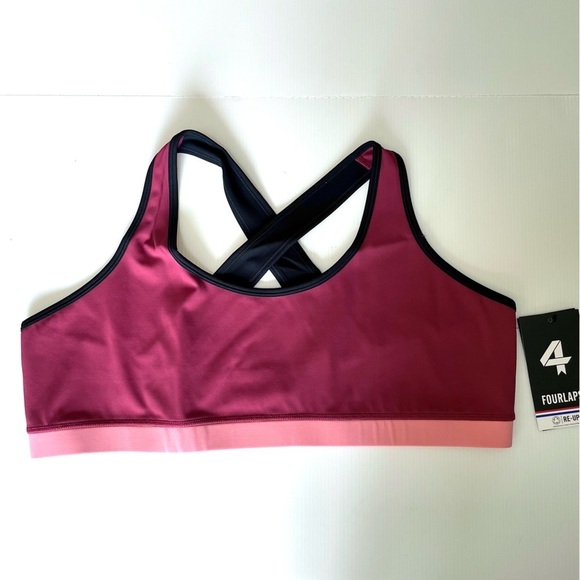 NWT FOURLAPS Infinity Sports Bra Red Velvet Size XXL Running Active Gorpcore - Picture 4 of 9